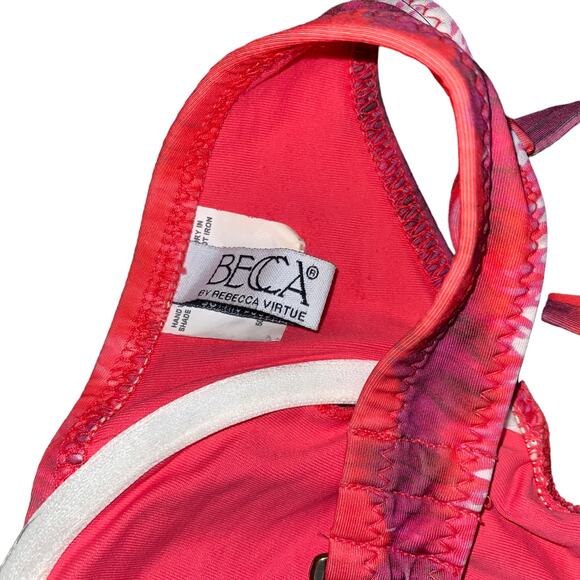 BECCA by Rebecca Virtue Pink Purple Bikini Swim Bathing Suit Top Women's Large - Picture 7 of 8